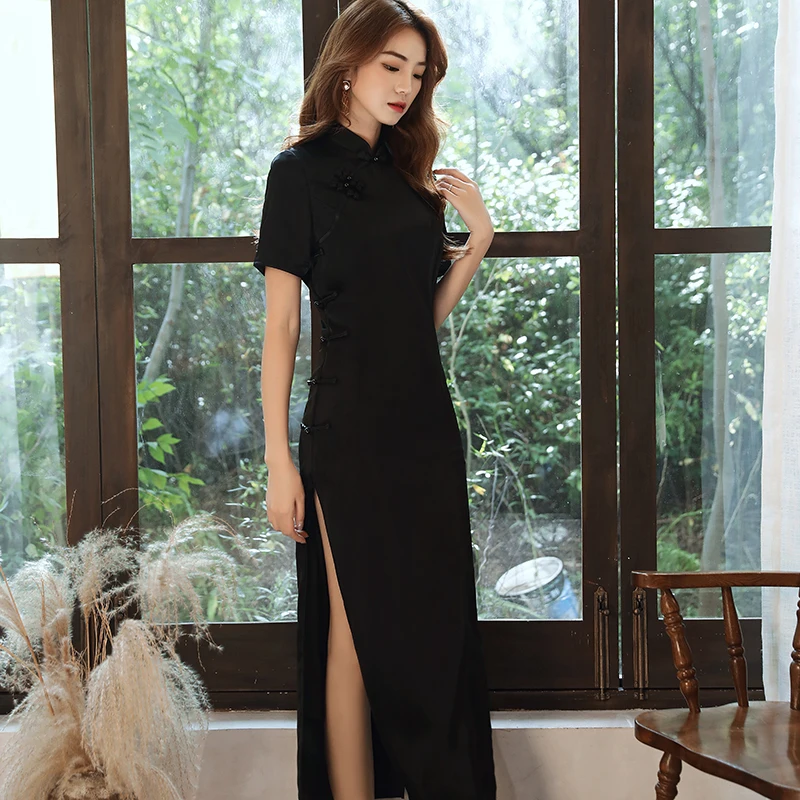 Beautiful Design  Chinese Traditional Cheongsam clothes Women Summer Qipao Dress