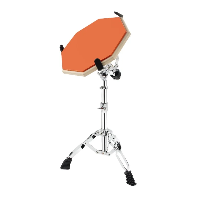 Wholesale environmentally friendly sturdy 12-inch practice dumb drum pad rubber drum head drum stand 50-70 adjustable