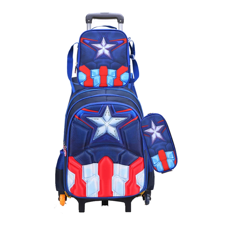 
2020 trending Hot selling 6 wheel Kids Trolley school bag set 