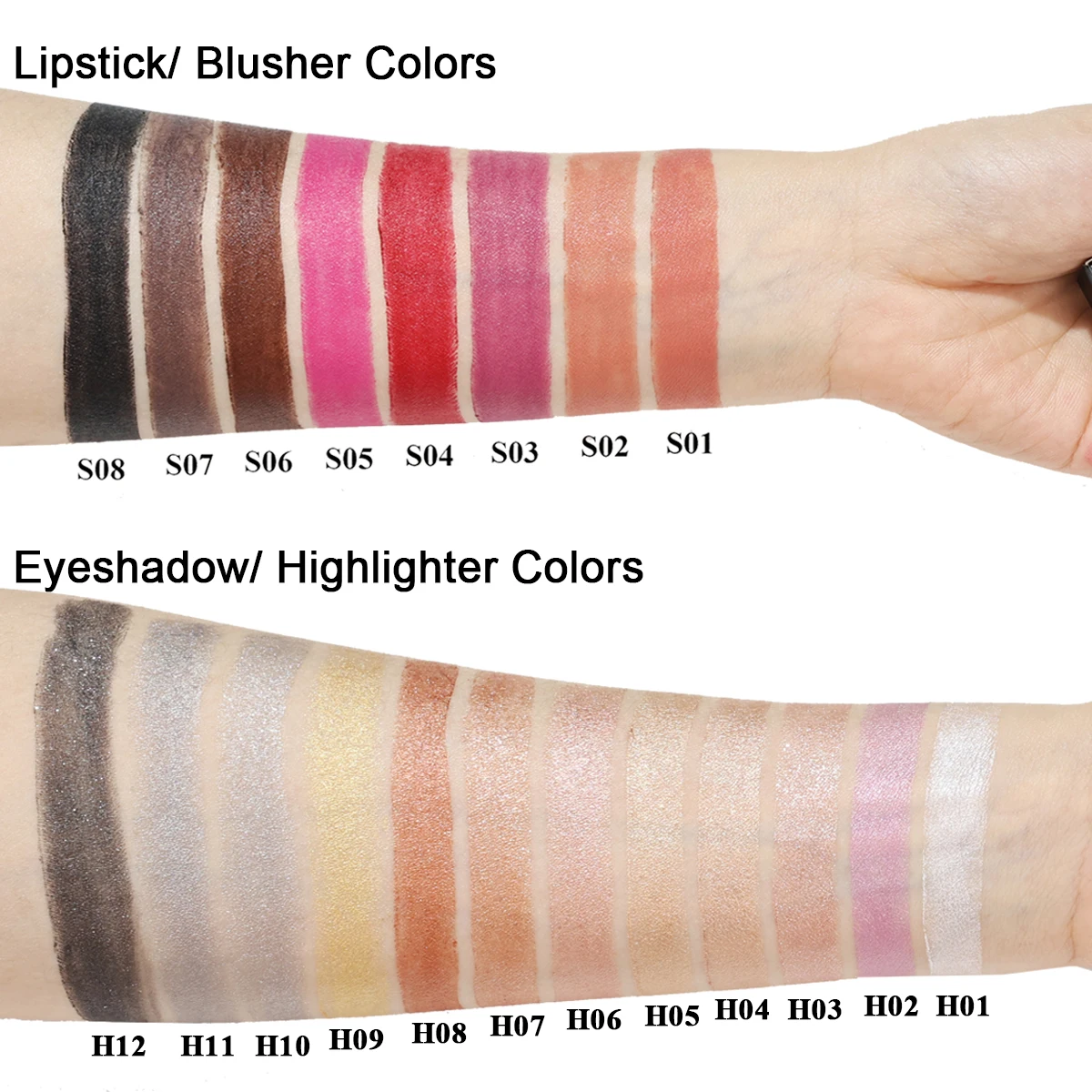 High Quality Matte Color Eye Shadow Pen Shimmer Glitter Eyeshadow Stick in Pearl Dark Bright Red