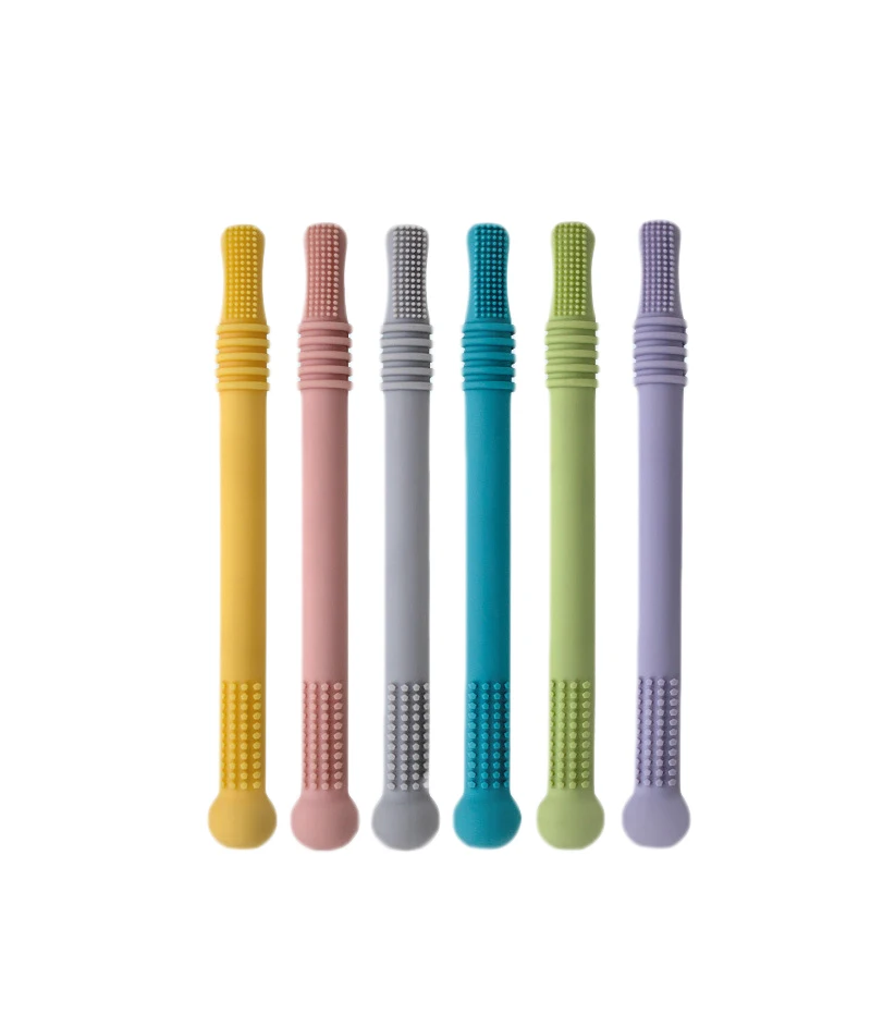 Low price Silicone Teething Stick for Baby Hollow Teether Tubes for Girls and Boys Toddlers Teething Straws for Infants