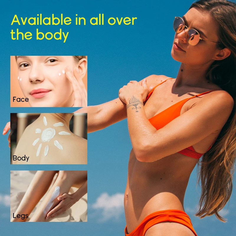 Custom best sunscreen cream spf45 whitening sunscreen face body care sunscreen spf 50 for black skin