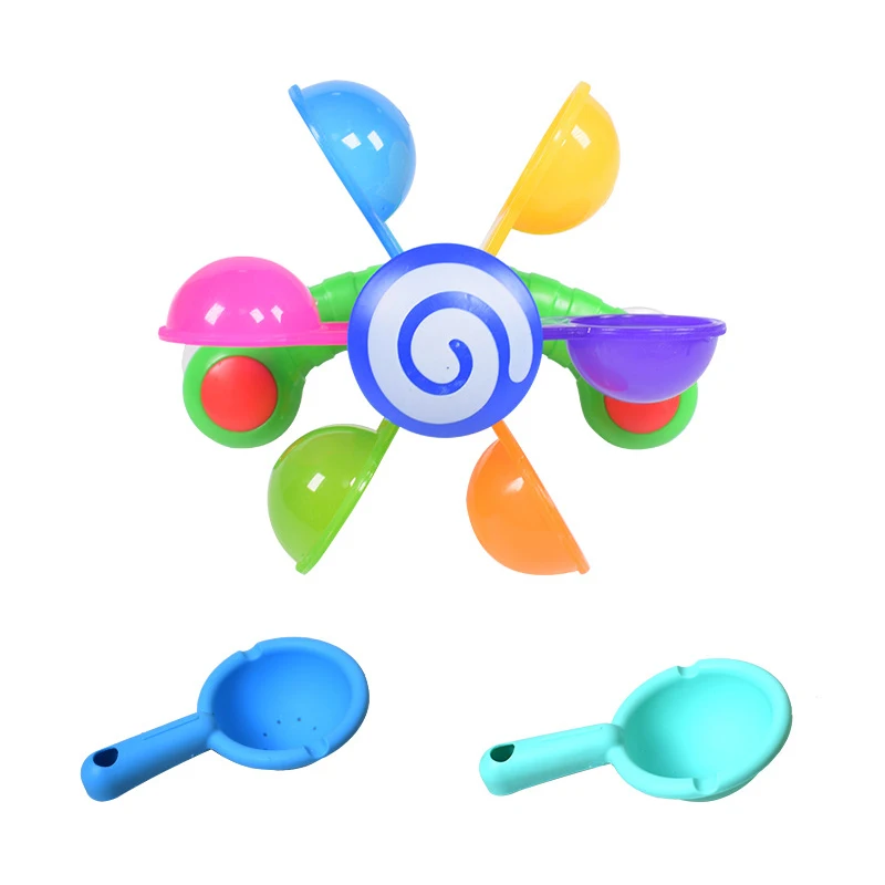 
Toddlers Kids Interactive Bpa Free Bath Tub Windmill Waterwheel Toy Kit For Boy and Girl 