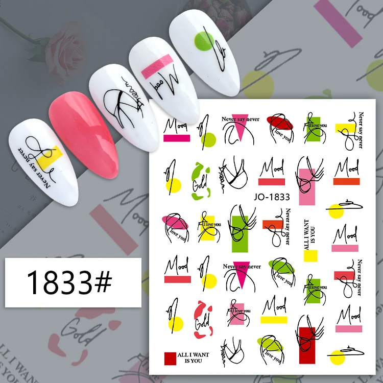 Natural beautiful leaf Wholesale Nail Sticker Decoration Self-adhesive 3D Summer Nail Stickers