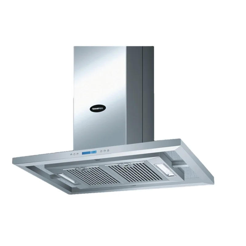 Island Stainless Steel Range Hood with Both Sides Accessible Soft Touch Button Controls