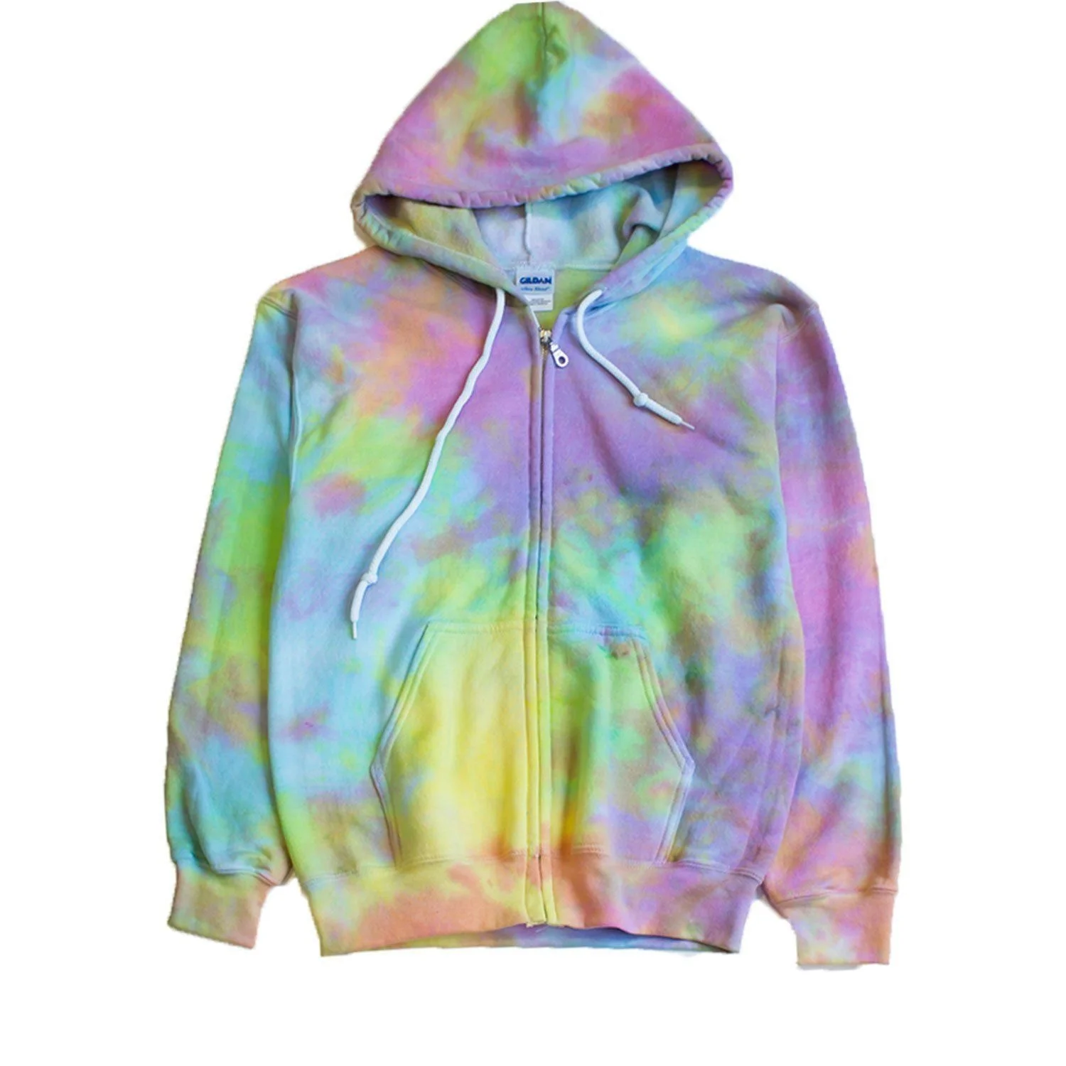 top quality digital printing custom logo zip up satin lined tie and dye hoodies