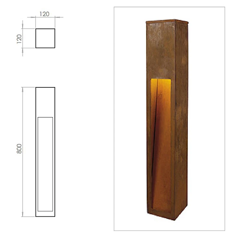 corten steel lamp post solar led steel post lamp,Corten steel lamp post