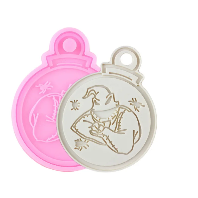 Wholesale Cheap Diy Christmas Ornament Round Snowflake Hanging Pendant Silicone Mold For DIY