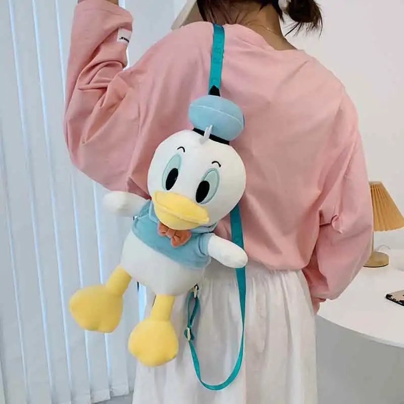 Rts Cartoon Duck Plush Backpacks Cute Stuffed Animals Toys Cartoon Duck Girls Backpack School Bag Toy