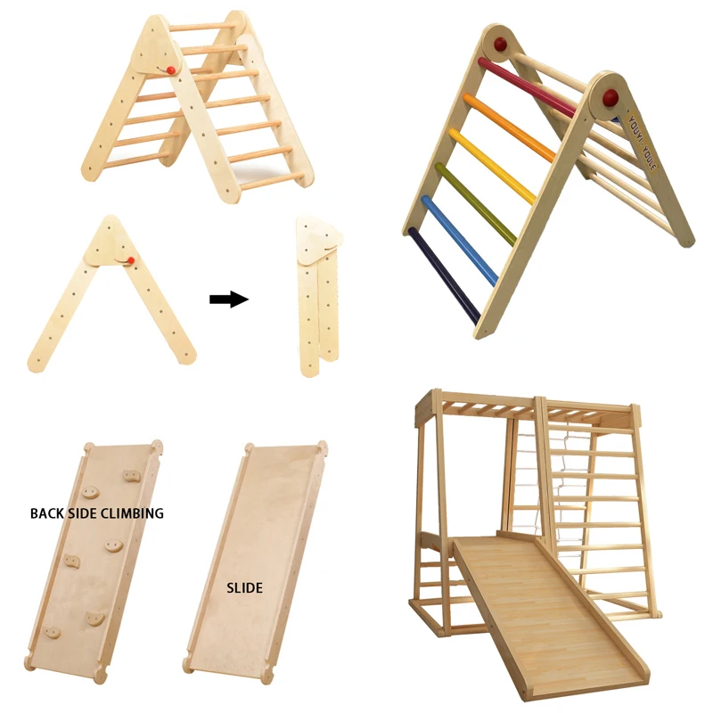 Kids Climbing Equipment Large Climbing Frame Play Gym Triangle Climber For Toddlers