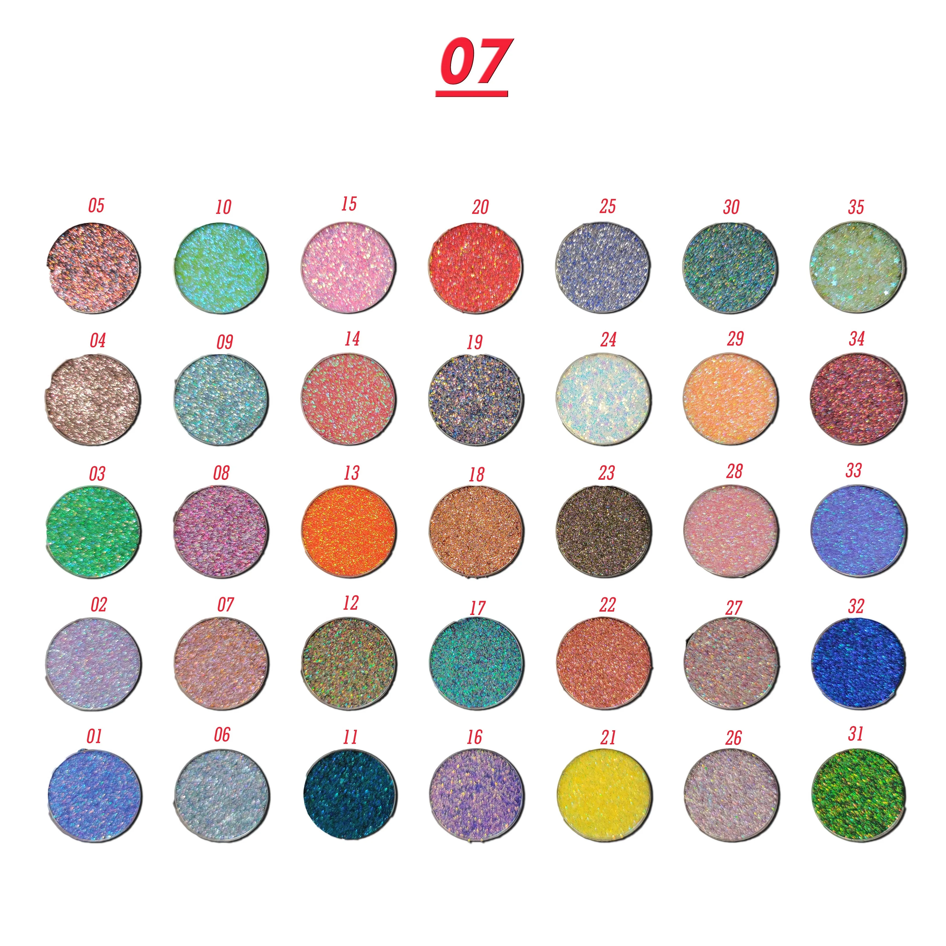 Wholesale high pigment Eyeshadow pan Glitter  Makeup Cosmetic Pressed single Eyeshadow pans custom your own brand