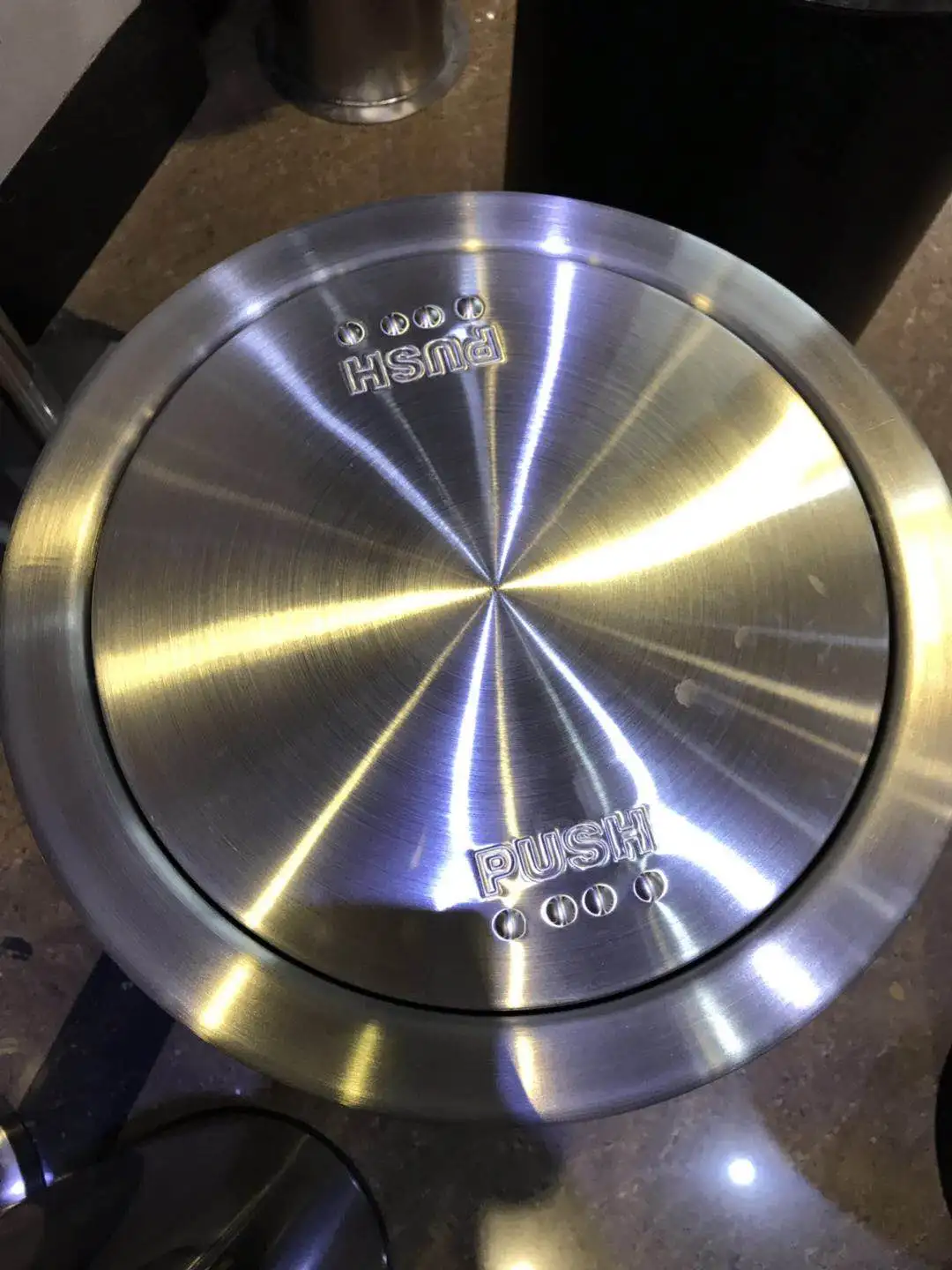 GPX-110T Swing top round 50L stainless steel kitchen paper waste garbage bin