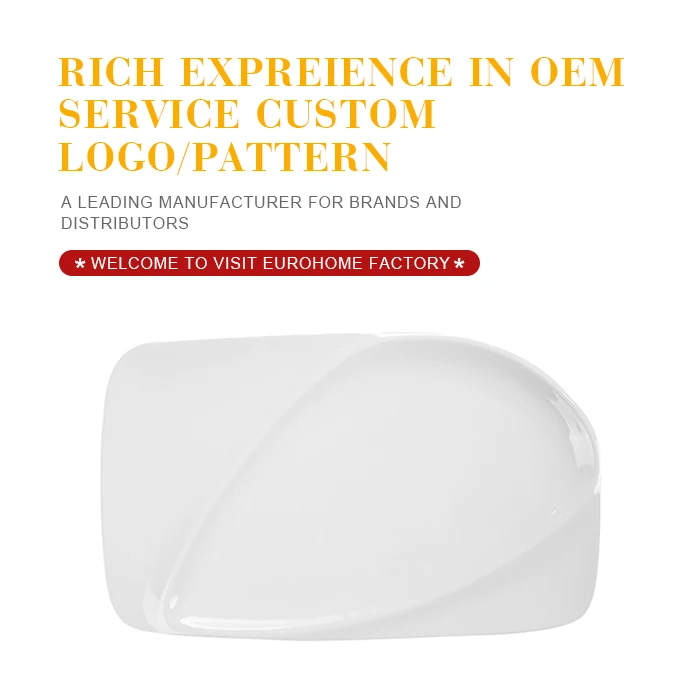 Eurohome factory restaurant chinaware hotel porcelain crockery white ceramic dish, fast food tray