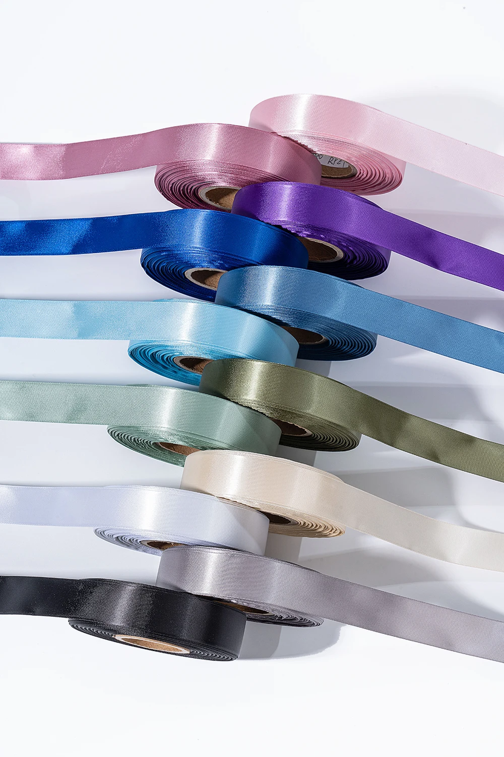 6mm-50mm single face recycle polyester satin ribbon wholesale color ribbon for decorating gift boxes packaging