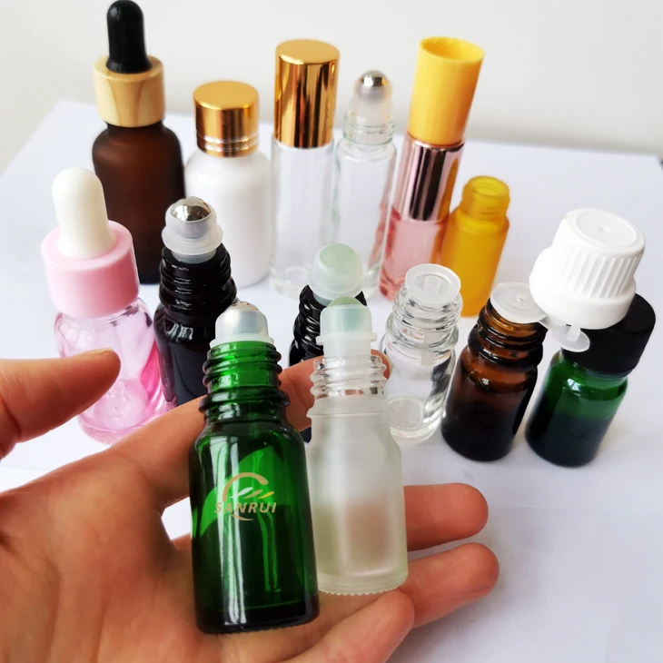 Essential Oil Perfume Roller Bottle Amber Clear Black 3ml 5ml 10ml Metal Ball On Bottle with Rollball