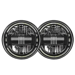 Loyo new black King Kong car led headlight DOT 7 inch round led headlight for Jeep Wrangler JL JK