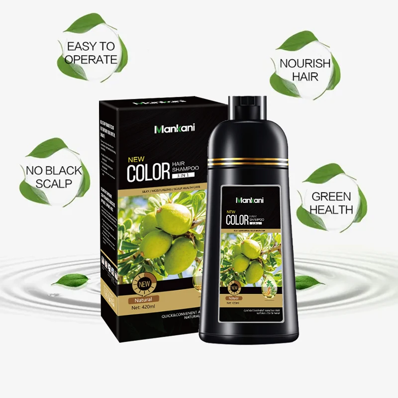 OEM Permanent 5 min Easy Fast Black Hair Dye Shampoo Men Women Dark Brown Hair Color Shampoo