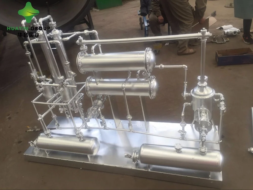 
High oil yield waste old tyre engine oil small mini pyrolysis refining plant for sale 