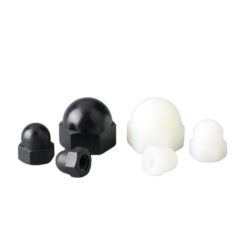 High quality low price nylon material plastic high hexagon dome nut