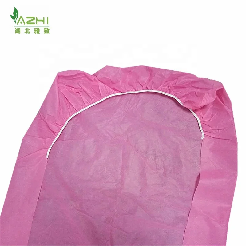 non medical spa bed covers disposable pink bedding sheet with elastic ends for massage bed