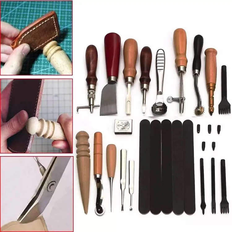  18pcs wallets making craft leather hand tools