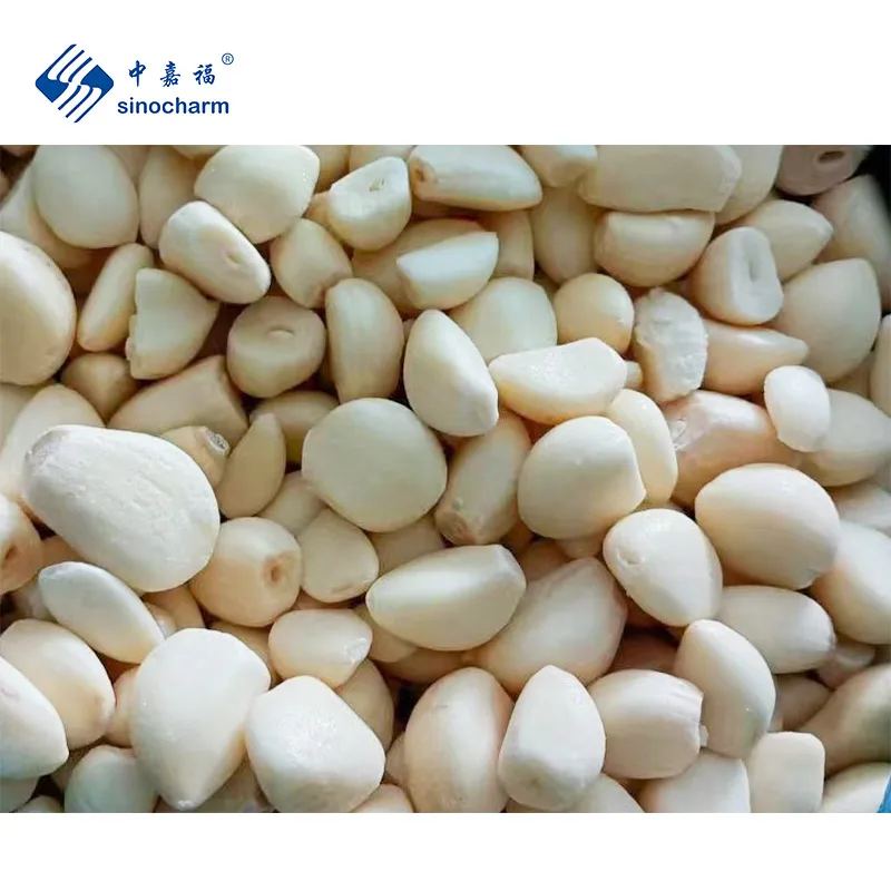 Sinocharm HALAL Approved IQF White Garlic Clove Factory Price 10kg Bulk Whole Frozen Peeled Garlic for Sale