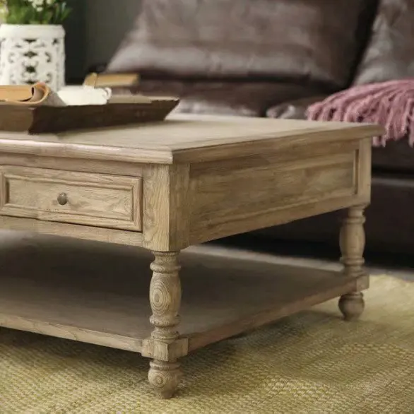 Custom furniture American modern high end sitting room log tea table coffee table