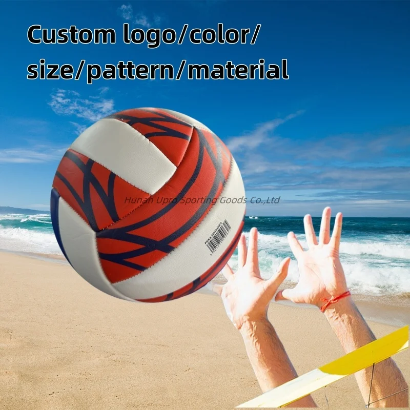 Wholesale Custom 18 Panels PVC Volleyball from Manufacturer Yellow Red Blue Training Ball for Competition Leather Material
