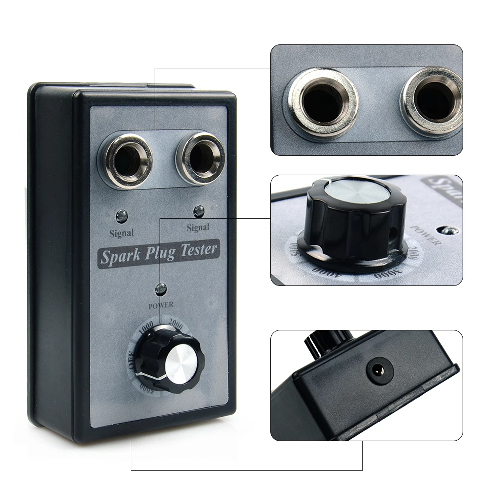 Car Two Channel Spark Plug Tester Plug Analyze Adjustable Dual Hole Ignition
