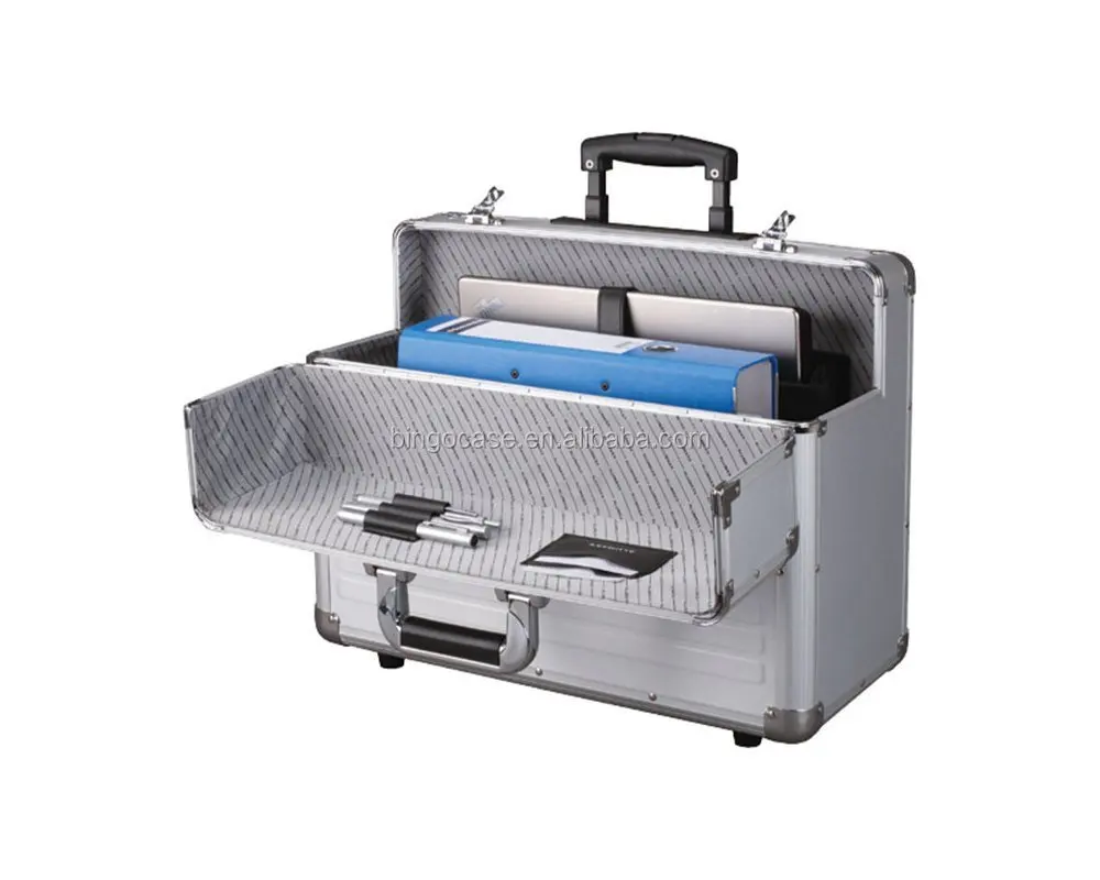 Professional Aluminium Trolley Pilot Case Trolley Briefcase