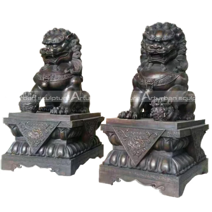 Bronze Lion Statue For Garden Decoration Pair Of Loins Outdoor Metal Bronze Lion Statues