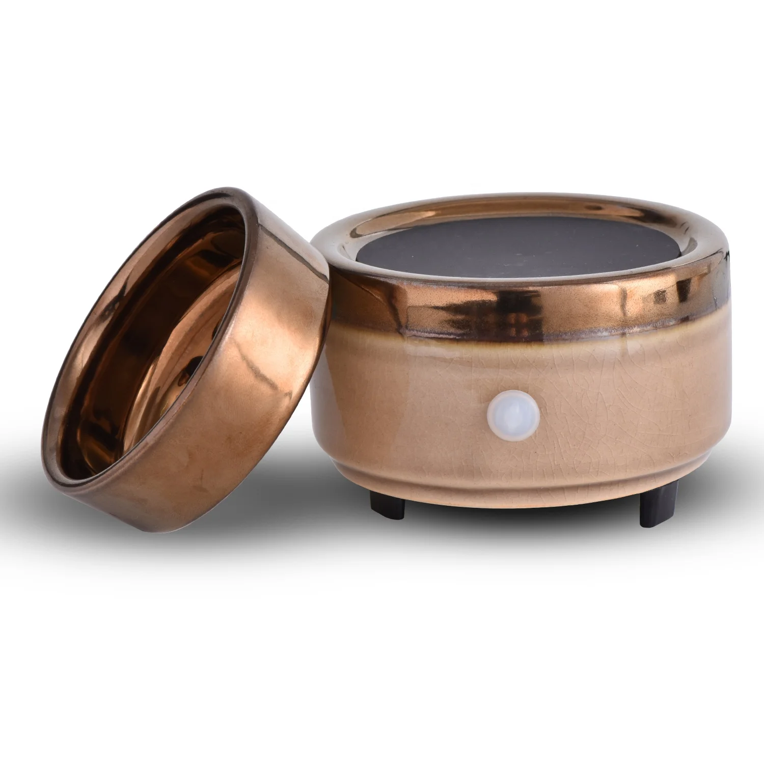 Brown Ceramic 2 In 1 Fragrance Oil Warmer Electric Wax Warmer Candle Melt Burners For Spa and Aromatherapy Use
