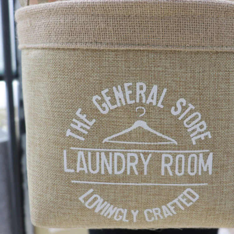 Storage Boxes Woven Jute Fabric Storage Basket Perfect for Organizing Baby Toys folding collapsible Laundry Baskets with Handles