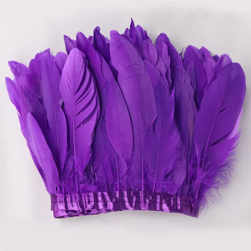 13-18cm wholesale in bulk 2 yards goose feather fringe trim for Dress Skirt Cloth decorative Clothing