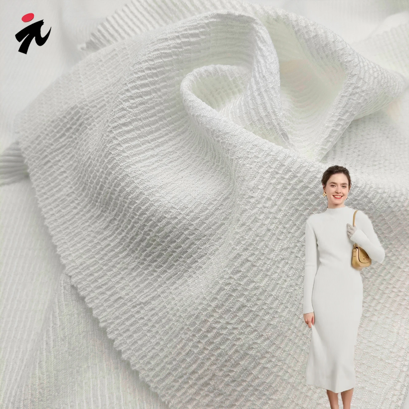 Wholesale 99%Polyester 1%Spandex Stretch Warp Knitted Crepe Dress Fabric