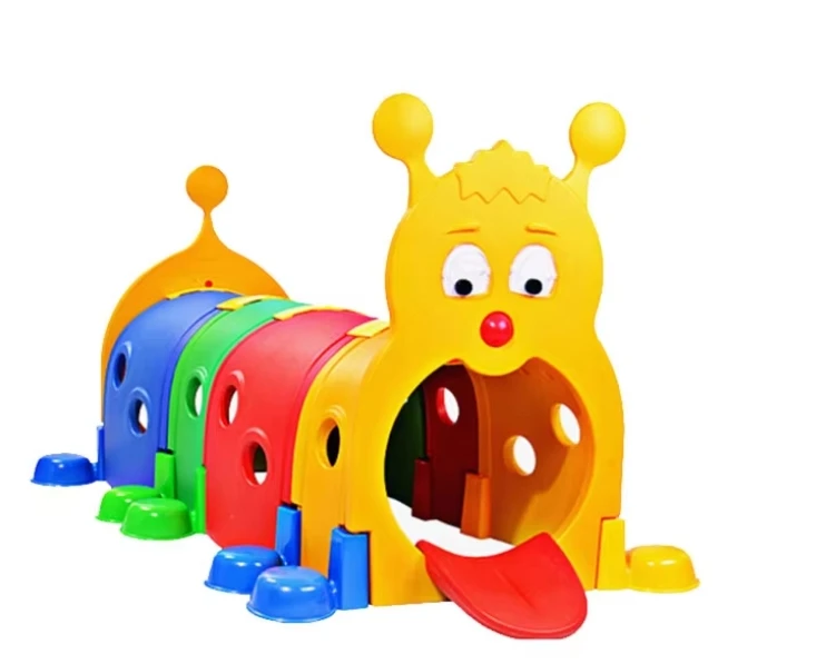 Kindergarten cheap plastic happy worm play tunnel toys indoor plastic toys for sale
