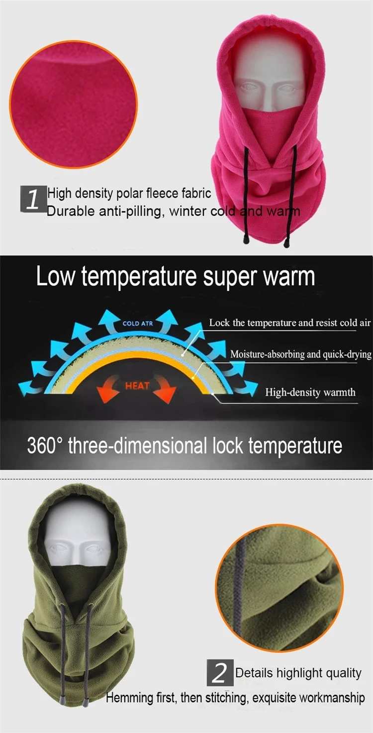 
Hot Sales Cycling Polar Fleece Balaclava Full Face Outdoor Ski Black balaclava 