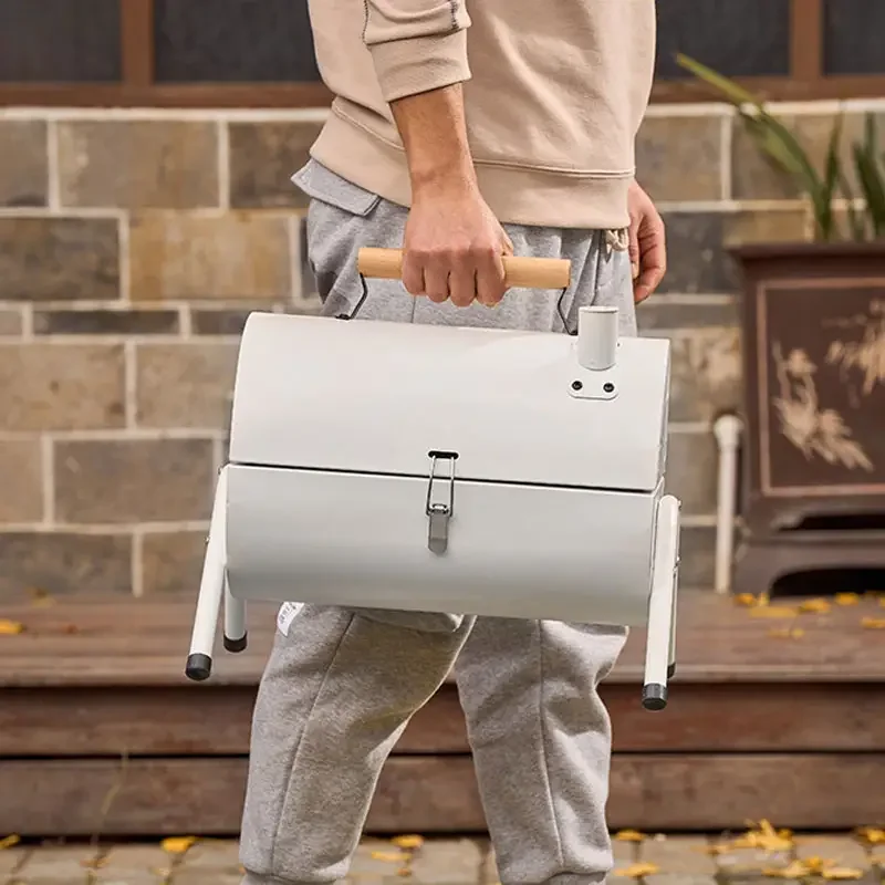 In Stock Multi-functional Adjustable Metal Portable MINI BBQ Smoker Charcoal BBQ Grill for Outdoor Hiking Picnic