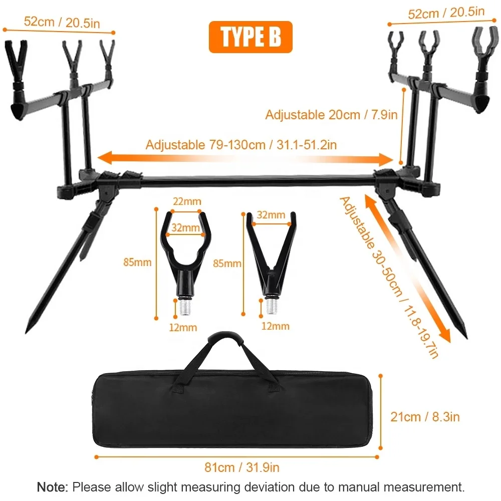 High Quality Aluminum Alloy Carp Fishing Rod Pod Rod Holder Stand Holder Fishing Pole Pod Stand