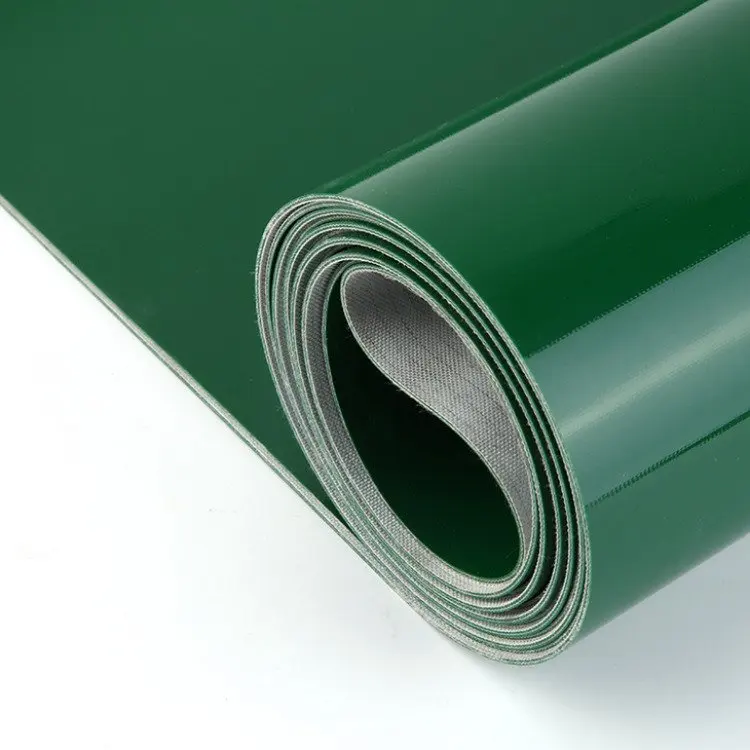 Custom green guide bar pvc cleats conveyor belt