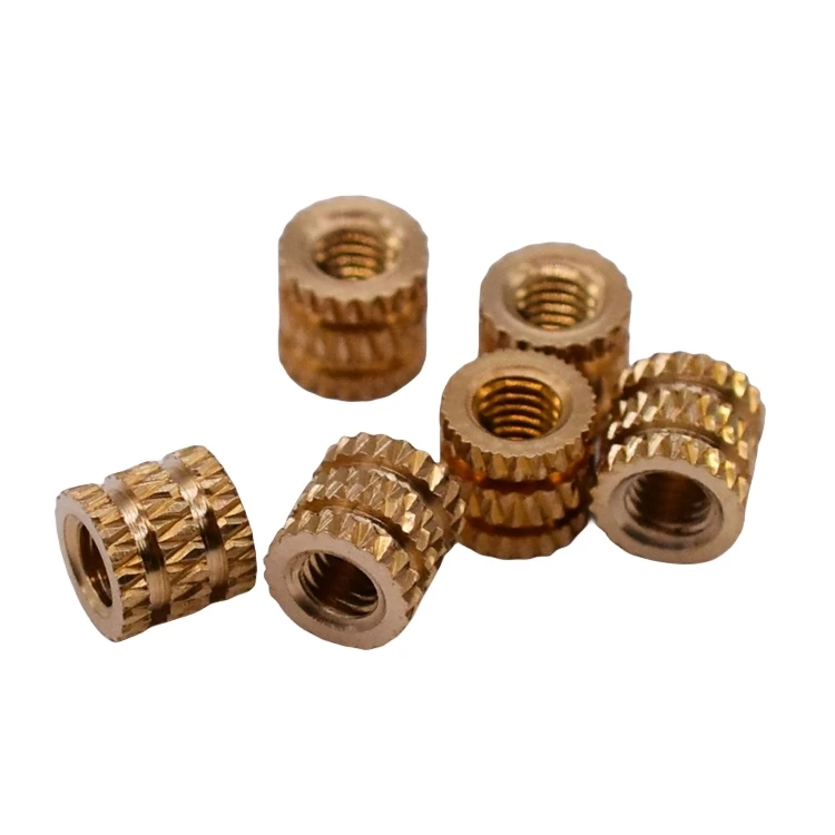 Jiyan Best Sell CNC Machining Brass Threaded Nut Through Hole Knurled Brass Nut Customized Parts