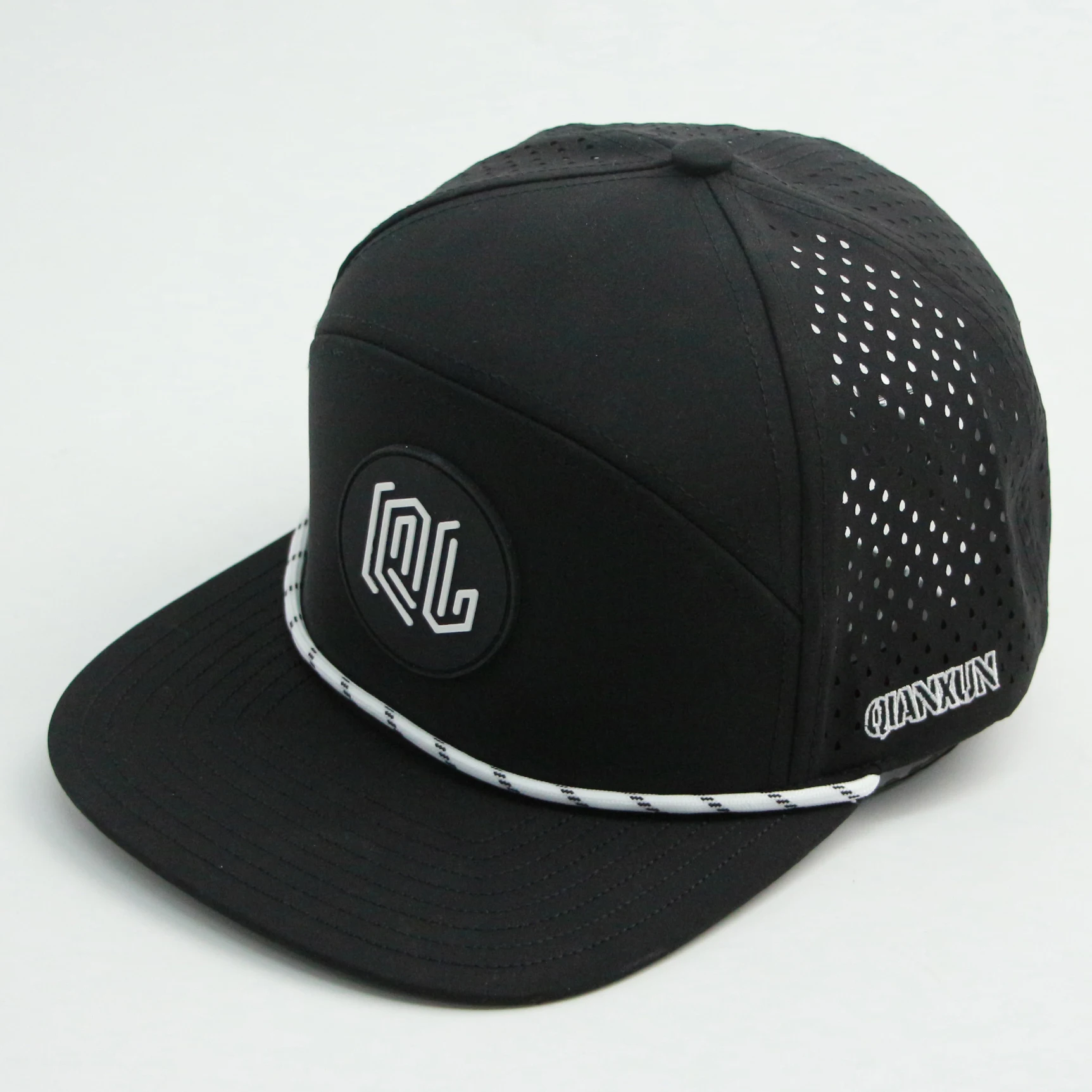 Custom Rubber PVC Logo 5 Panel Baseball cap Richardson 112 Trucker Hats Waterproof Laser Cut Perforated Sports Rope Hat Golf Hat