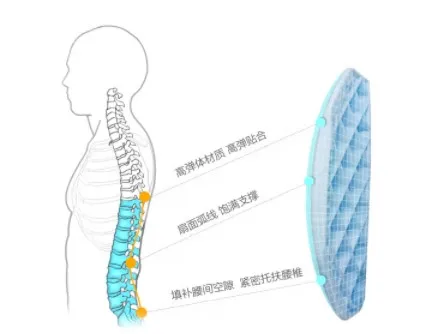 SHUNTEX TPE Silicon Gel Pectin Lumbar Support cushion Pressure Relief Gel  TPE waist support  for Office or driving
