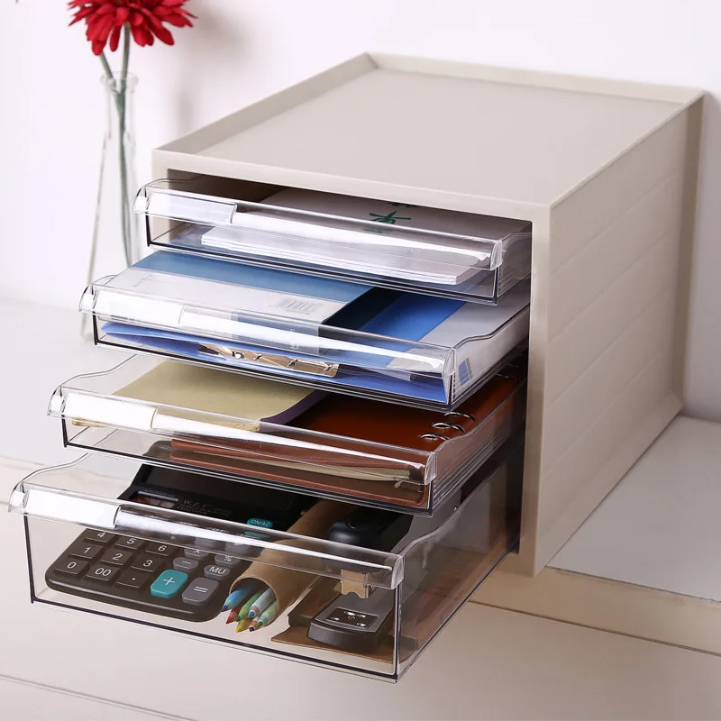 Japanese-style for home and office mini cute cartoon dustproof rotated transparent desktop remote storage box