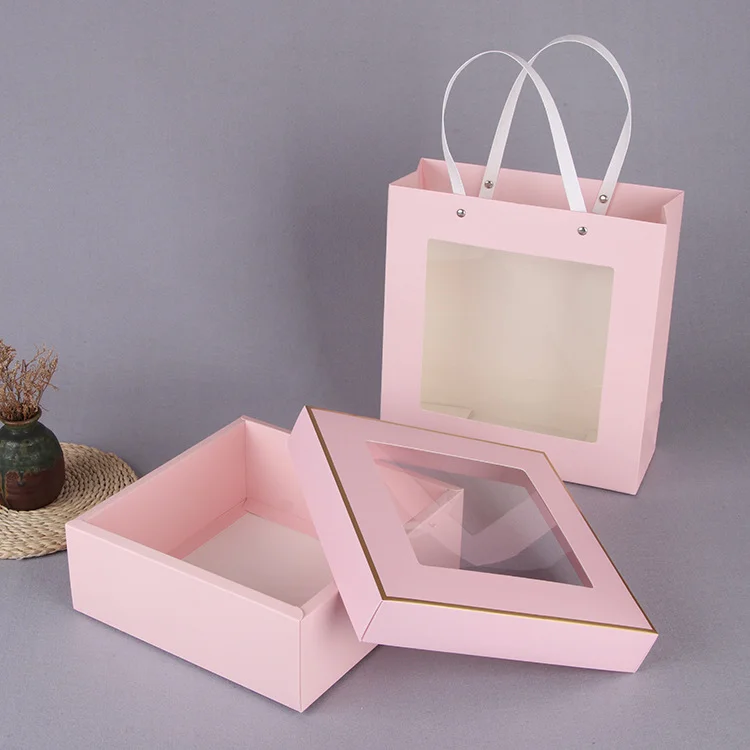 Custom Logo Eco Friendly Paper Cardboard Gift Packaging Box with Clear Pvc Window