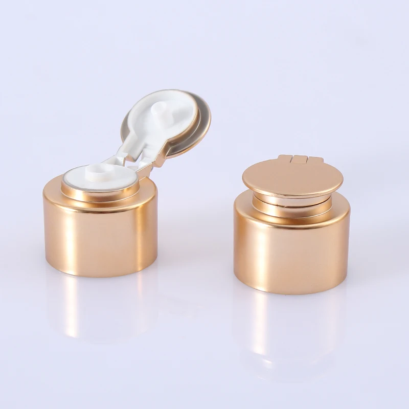 Wholesale Aluminum Plastic Screw Cap 18mm 20mm 24mm Flip Top Black Covers for Bottles for Cosmetics and Packaging