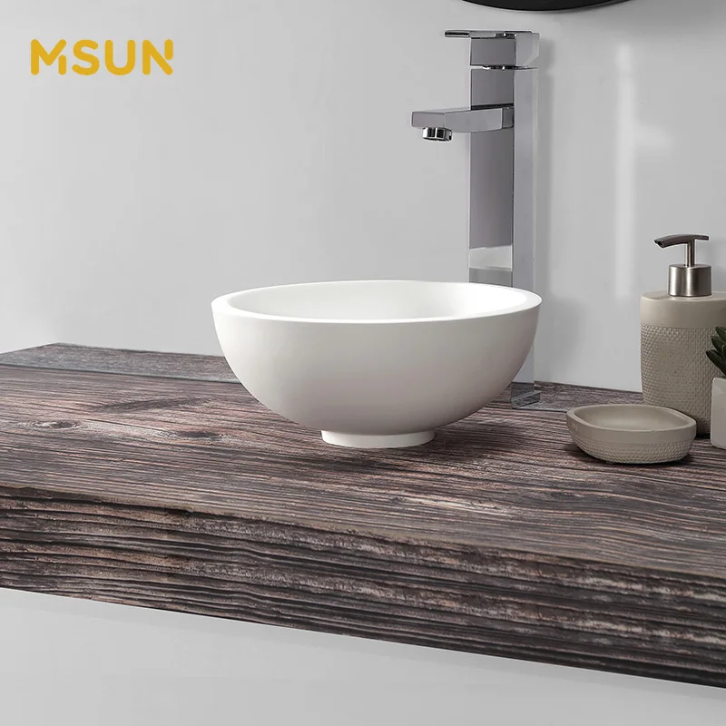 Easy Cleaning Vanity Sink Hotel Bathroom Project Small Round Hand Wash Basin