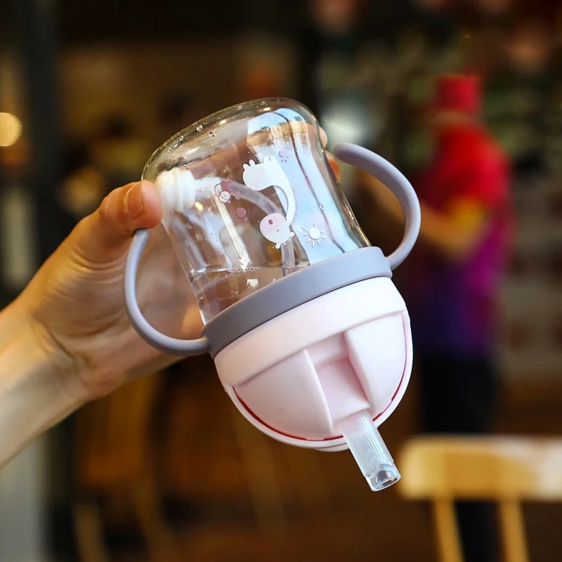 Soft Eco Childrens Bpa Free Thermal  Children Baby Kids Clear Plastic Water Drink Bottle With Straw And Handle Sublimation