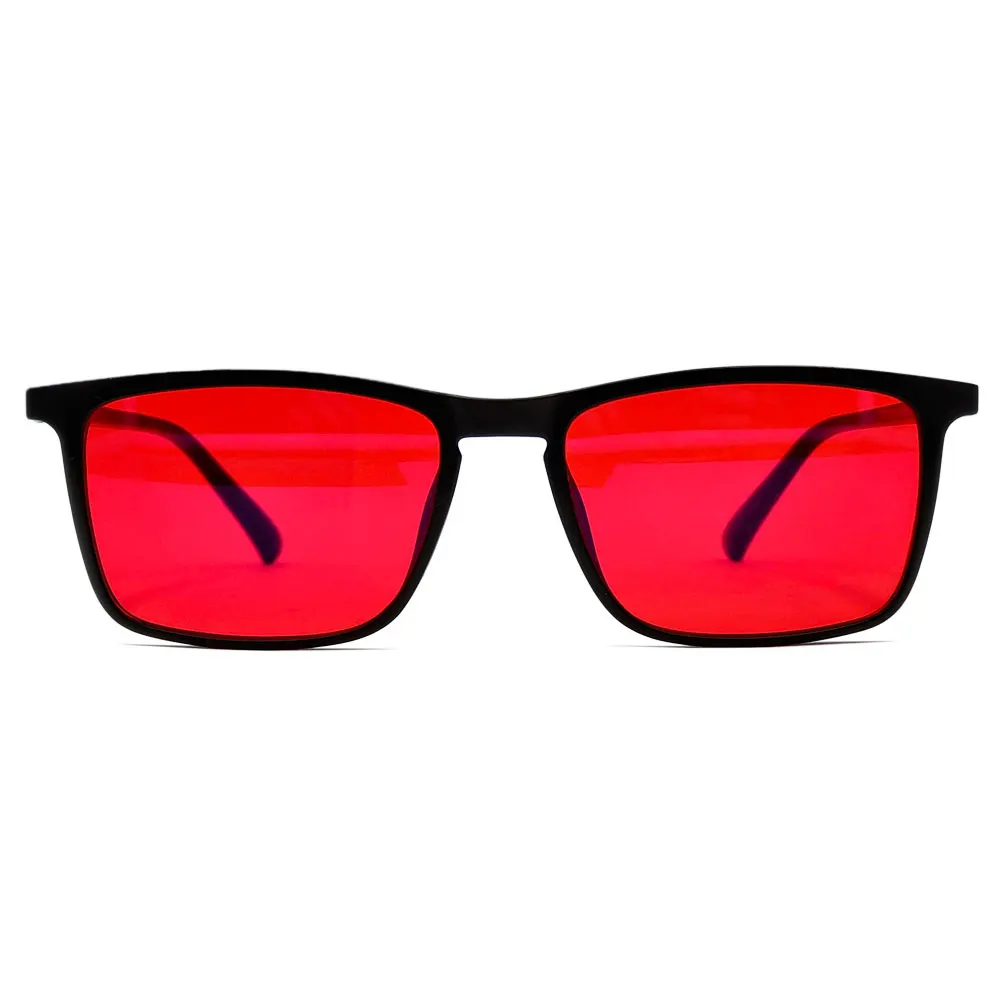 Red Lens 100% Green Light and Blue Light Blocking Glasses Amber Lens Anti Fatigue Help Sleep Glasses
