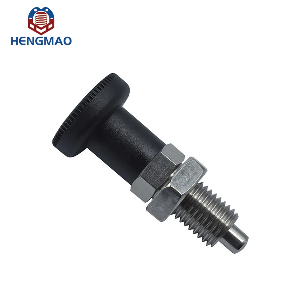 Hot Sale CNC Zinc Black Plated Plastic Handle Head Reset and Locking  Indexing Plungers With Hex Nut